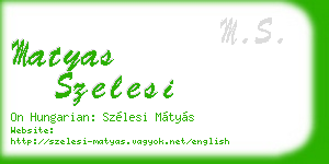 matyas szelesi business card