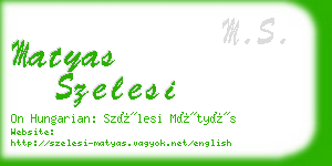 matyas szelesi business card